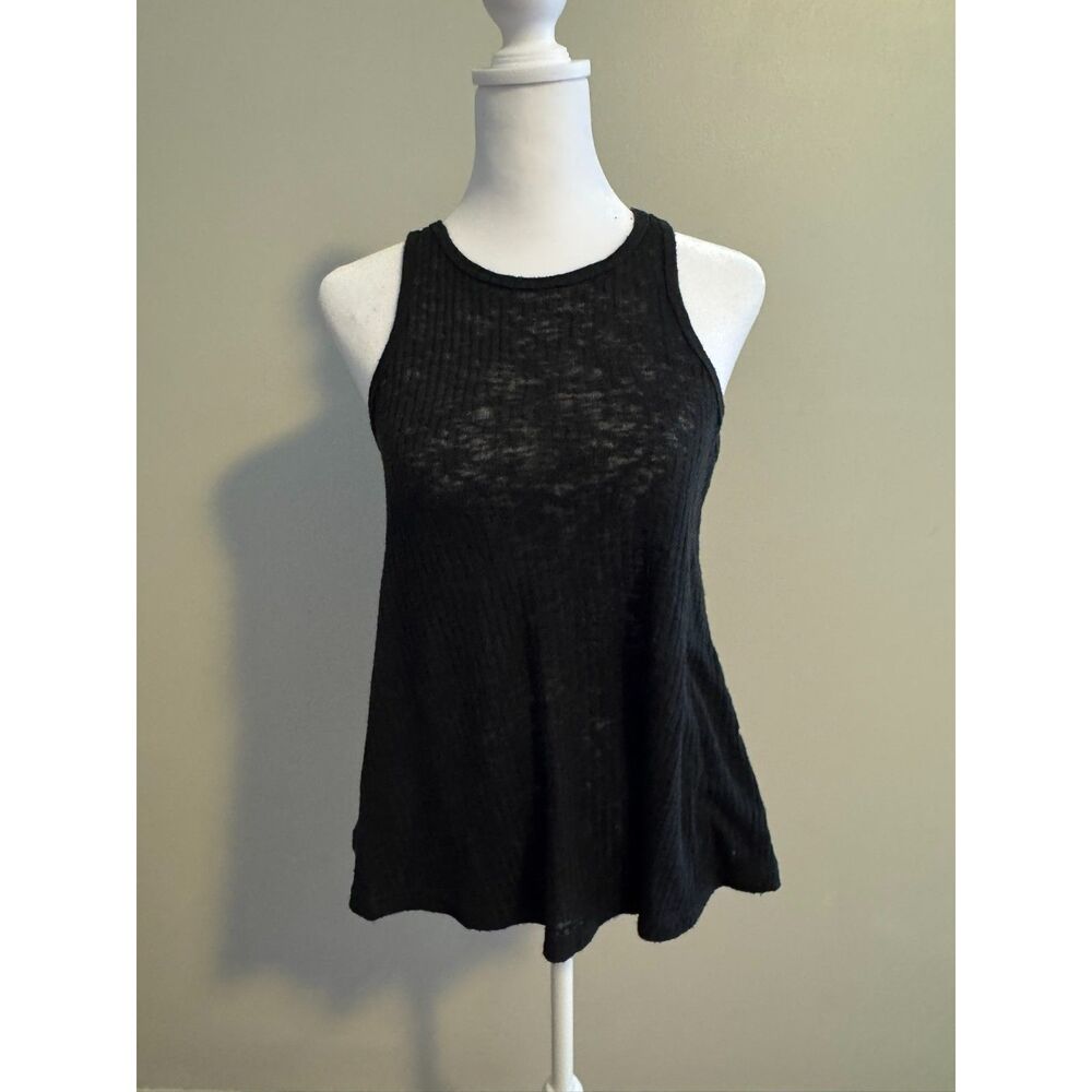 Tokyo Darling Black Slub Knit Tank Top Size Small